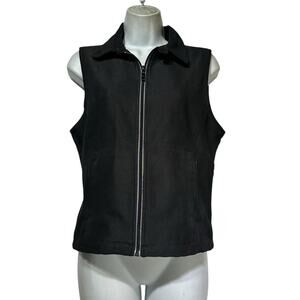 Sun Mountain Black Outerwear Full Zip Lined Microfiber Vest Size M Pockets
